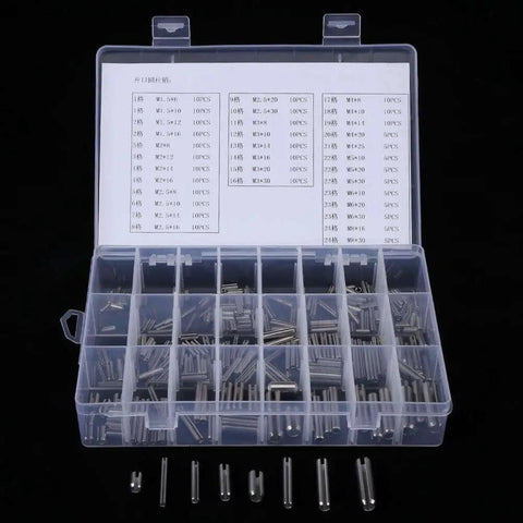 Stainless Steel Spring Tension Pins Set 280 Pcs M1.5 To M8 304 Material Elastic Cylinder Pins Heavy Duty Mechanical Fasteners With Durable Plastic Storage Box For Garages Workshops And Diy Projects
