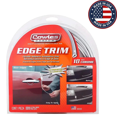 Package of Enhanced 18ft Chrome U Channel Edge Guard Trim For Door Edges And Bumpers with installation images
