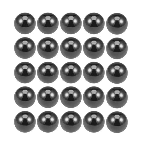 uxcell 1/4 in ceramic bearing balls Si3N4, black finish, 30 pcs laid out in grid