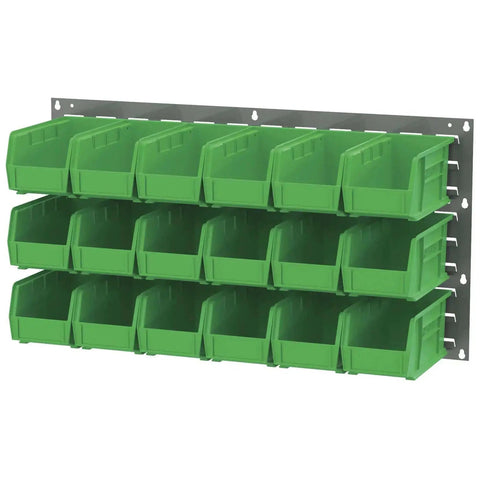 Heavy Duty Wall Mount Garage Storage Steel Louvered Panel For AkroBins Wall Storage Bins Hanging Organizer System with green bins