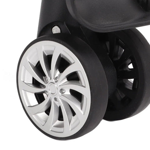 Close-up of rotatable luggage wheel casters for suitcases, durable nylon replacement parts for repair and upgrade, quiet 360-degree caster.