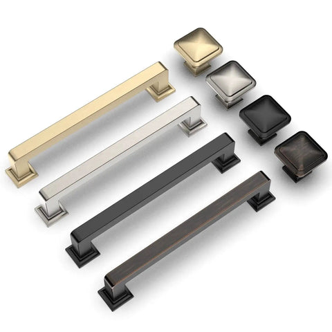 10 Pack 5 Inch Matte Black Cabinet Handles For Kitchen Cabinets And Drawers, 128mm Length, Durable Metal Cupboard Hardware, multiple styles showcased.
