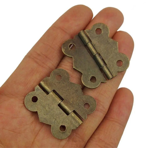Miniature Butterfly Hinge Set For Dollhouses And Tiny Boxes Gold Silver Bronze 29mm X 27mm 10Pcs Or 20Pcs Cabinet Door Jewelry Box Hardware