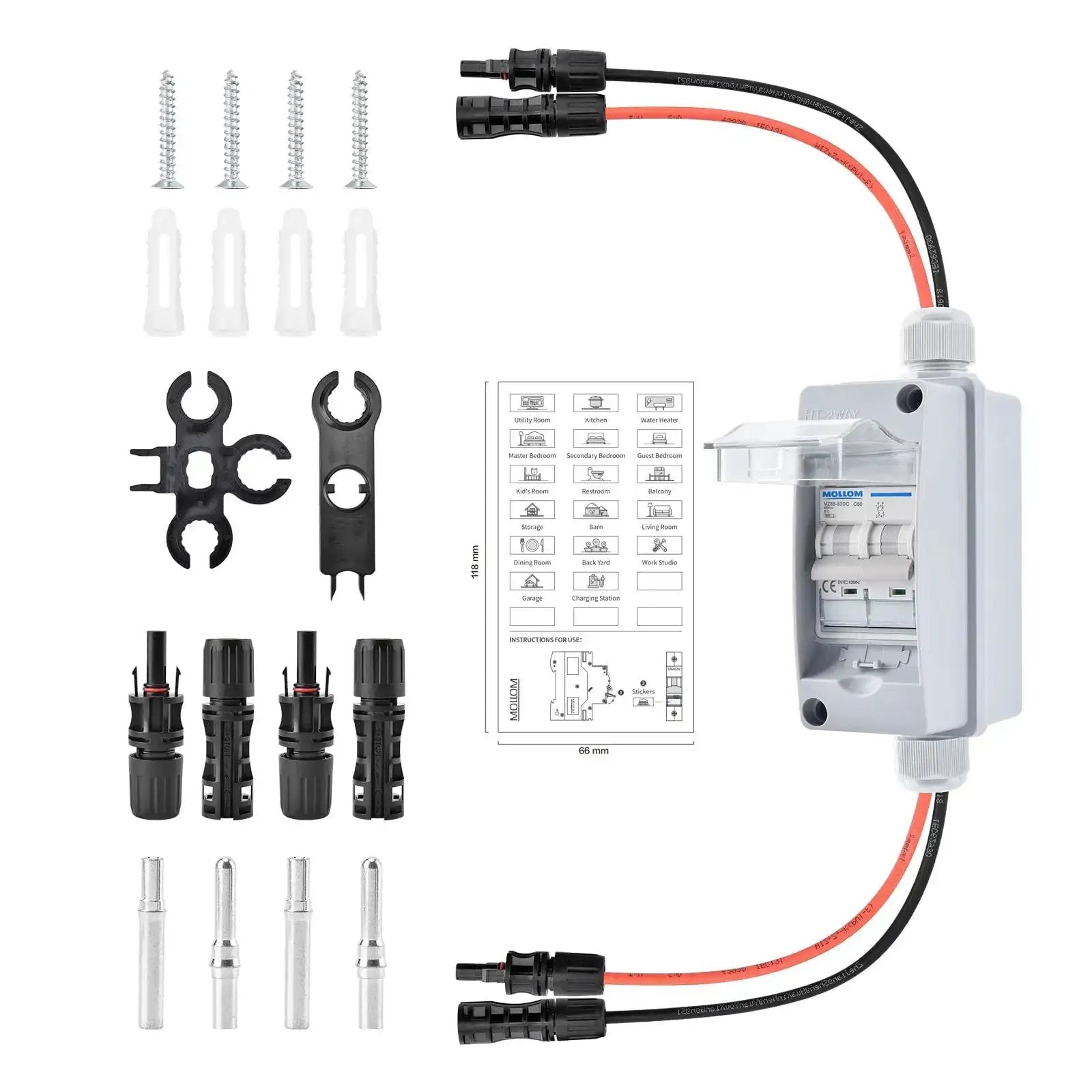Solar Panel Disconnect Switch Gear Kit 400V 60A IP65 B...