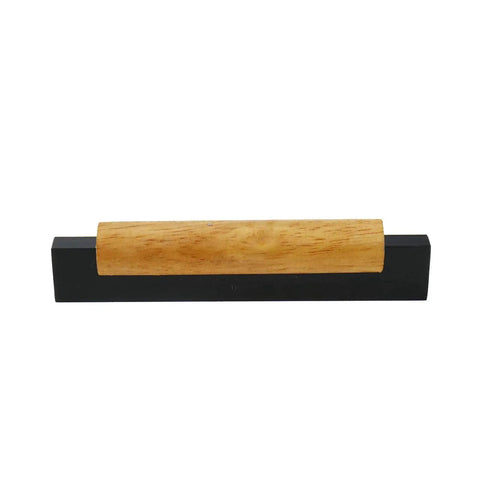 Black Wood Cabinet Handles With Aluminum Base For Cabinets And Dressers, Wardrobes And Kitchen Furniture Hardware, set of 2