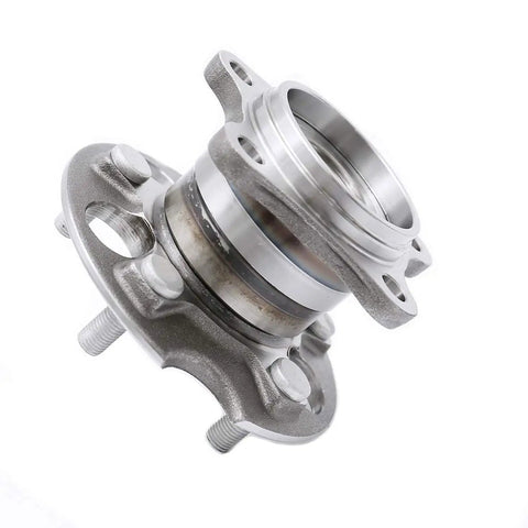 Front view of aluminum rear wheel hub assembly for AWD SUVs, fits Toyota Highlander 04 to 13, Venza 09 to 13, and Lexus RX 04 to 09 models.