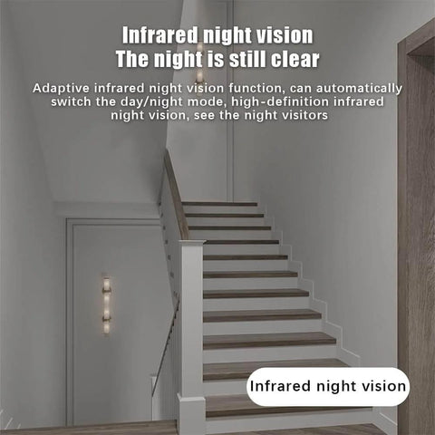 WiFi Smart Video Doorbell Cam With Chime, 720P HD Video, Wireless Security Doorbell With infrared night vision in hallway view