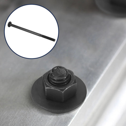 AiVeUao galvanized carriage bolt, 3/8 in x 6 in, with washer and nut set, installed in metal panel