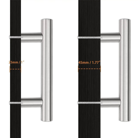 5 Pack Brushed Nickel T Bar Cabinet Pulls Stainless Steel Kitchen Cabinet Handles Two And A Half Inch Center To Center Four Inch Total Length