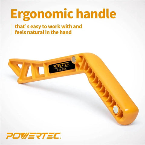 Deluxe Push Stick Set For Table Saws And Router Tables Two Pack with L Shaped Push Stick; ergonomic handle highlighted