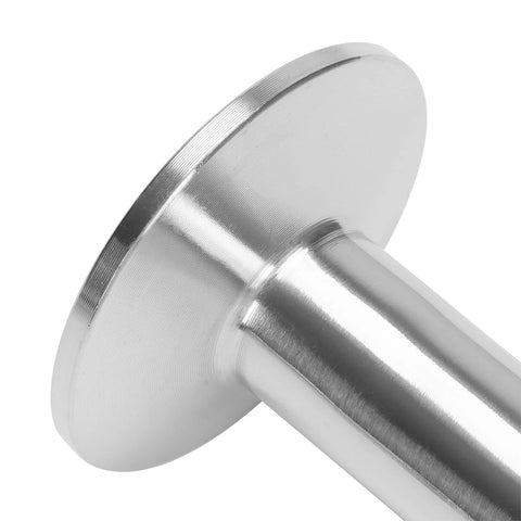 Sanitary tri clamp spool tube, stainless steel, close-up view