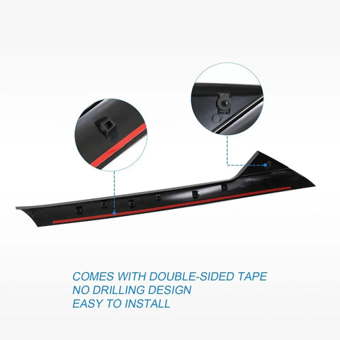 Ford Explorer A-Pillar Front Outer Trim Passenger Side Replacement 2011-2019 shown with installation details and double-sided tape.