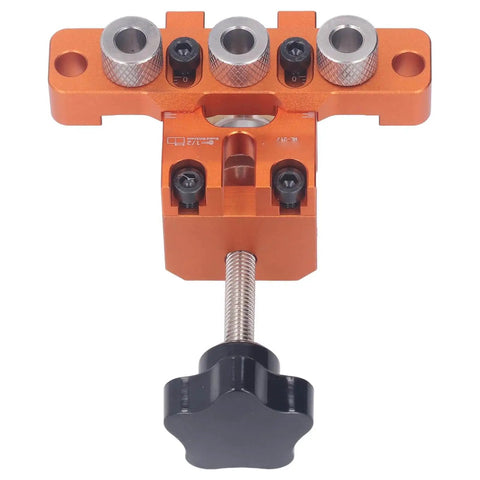 Front view of 3 In 1 Doweling Jig Kit With Pro Grade Aluminum Alloy Construction Anodized Finish Drilling Locator Puncher