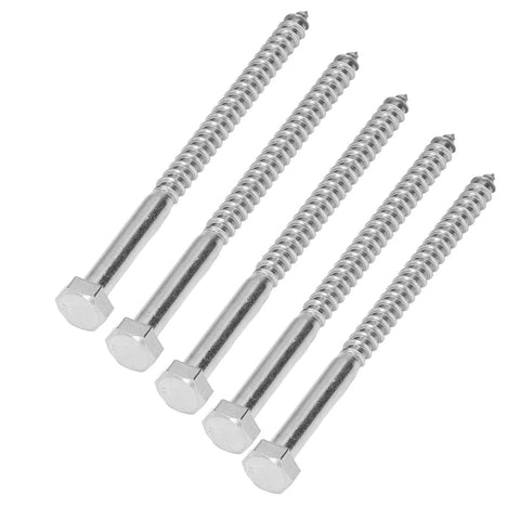Half Thread Hex Lag Screws For Wood 304 Stainless Steel Self Tapping Fasteners For Carpentry DIN571 M8x120mm High Hardness And Durability No Pre Drill Needed