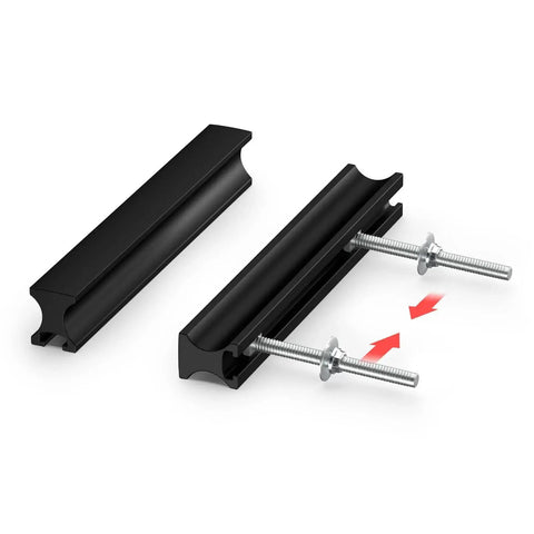 10 Pack Adjustable Black Cabinet Pulls 1 To 4 Inches with adjustable hole distance 25 To 102 Mm, shown with screws