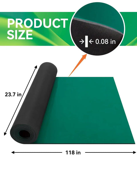 23.7 Inch By 118 Inch Rubber ESD Soldering Mat Roll With Anti Static And High Temperature Resistance Grounding Desk Pad