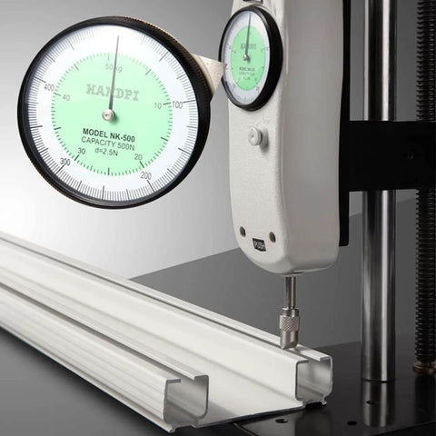 Testing equipment measuring Heavy Duty Conjoined Double Track Curtain Rail System Ceiling Mount White 9.5ft With Silent Ball Bearing Runners.