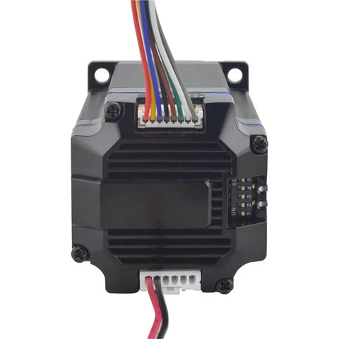 Front view of 2.2Nm Integrated Closed Loop Stepper Servo Motor With Encoder 24 To 50 VDC 1000 CPR, showing wiring connections for precise CNC motion