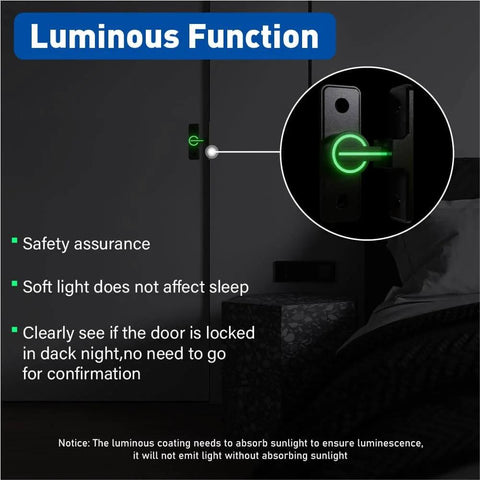 Luminous Barn Door Lock Latch For Night Visible Privacy 90 Degree Heavy Duty Gate Latch installed at night glowing in the dark