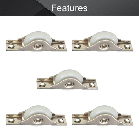 5 Pack White Screen Door Rollers With 29mm Diameter Nylon Wheel And Stainless Steel Shell Electroplating Finish For A Smooth Glide