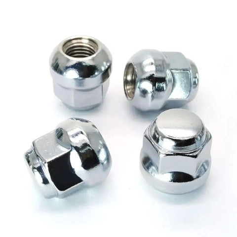 20 Pack Ball Seat Lug Nuts 12x1.5 For Honda And Acura OEM Wheels, 30mm Long Chrome Finish, set of four close-up