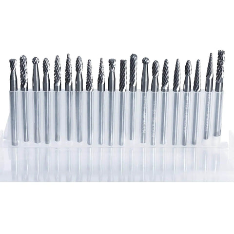 Pro Grade Carbide Rotary File Set For Precision Metal And Wood Carving Deburring And Jewelry Making Includes Double Cut And Single Cut Burrs.