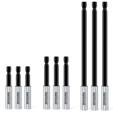 9 Piece CrV Screwdriver Bit Holders Set With Magnetic Extension Socket Drill Bit Holder Hex Shank Quick Change Guide