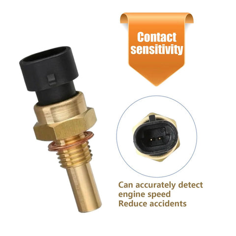 GKmow engine coolant temperature sensor with brass threaded body and black plastic top, Delphi-compatible