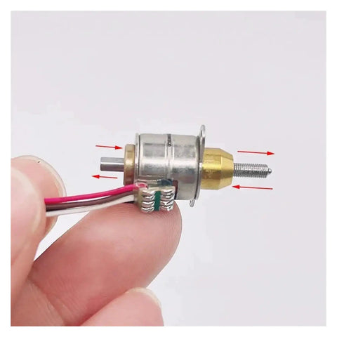 10mm Precision Stepper Actuator Electronic Starter For 5V 6V DC Systems with telescopic linear screw shaft in hand view