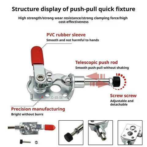 Heavy Duty Toggle Clamp With 88 Lb Holding Power Anti Slip Latch For Woodworking And Welding, Quick Release Hold Down Clamp close-up
