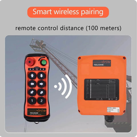 Industrial Wireless Crane Remote Control Kit With Eight Buttons For 12V And 24V Electric Hoist Overhead Crane Transmitter Receiver