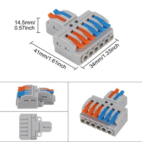 10 Pack Lever Wire Connectors 2 In 6 Out Quick Wiring Cable Connectors For Splicing Wires Push In Conductor Terminal Block