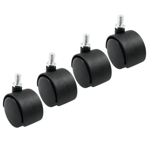 Four 1.5 Inch Swivel Caster Wheels With 8 Mm M8 Threaded Stem Heavy Duty Nylon Casters For Furniture Tables Cabinets And Shelves Replacement Black 40 Mm Wheel Diameter And 65 Mm Total Height