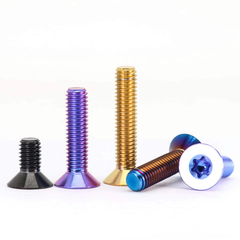 Pro Grade Titanium Alloy Countersunk Screws And Flat Head Bolts Set Ti6Al4V Black Finish M4 M5 M6 M8 12mm Length 4 Pack