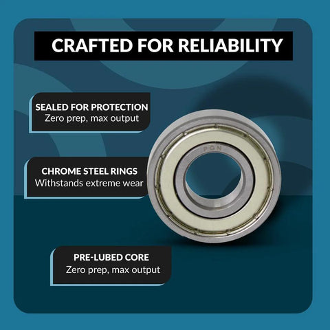 608-ZZ ball bearing by Amazon, lubricated chrome steel sealed bearing with metal shield, 8x22x7mm, PGN 10-pack