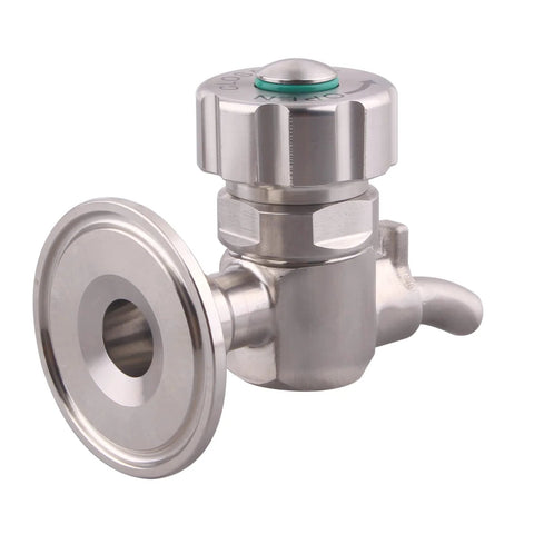 DERNORD stainless beer sampling valve with 1.5 inch tri-clamp end, stainless steel