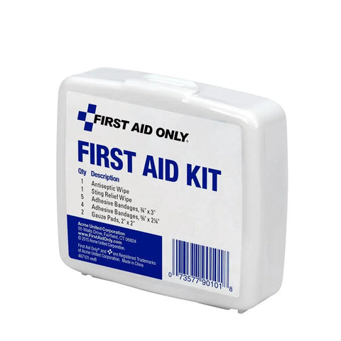 On The Go Emergency First Aid Kit For Home Work And Travel Featuring 13 Pieces Including Antiseptic Wipes in a portable case