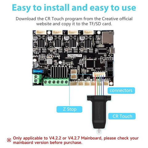 CR Touch Auto Leveling Kit For Ender Series 3D Printers With 32 Bit Mainboard V4.2.2 V4.2.7 Bed Leveling Sensor diagram