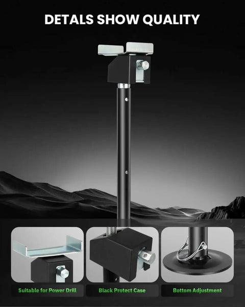 Beefed Up Heavy Duty RV Slide Out Support Jacks Two Pack 5000 Lb Each Stabilizers for Fifth Wheel, detail view with attachments