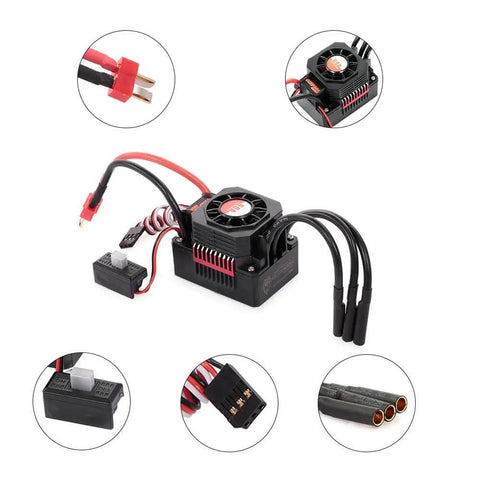 Surpass Hobby 3650 Brushless Motor And ESC Combo 3900KV Motor With 60A ESC for 1/10 Scale RC Cars and Trucks, multiple views