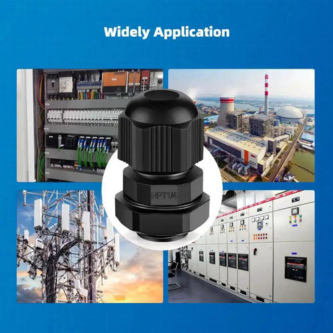 Waterproof NPT Quarter Inch Cable Gland Kit Twenty Pack With Adjustable Fittings Nylon PA66 featured in electrical applications