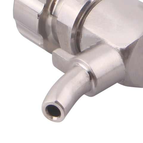 DERNORD stainless beer sampling valve with 1.5 inch tri-clamp end, close-up view