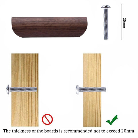 Wooden Drawer Handles 4 Pack For Cabinet Cupboard Dresser And Wardrobe Drawers With 3.77 Inch Hole Distance and installation guide.