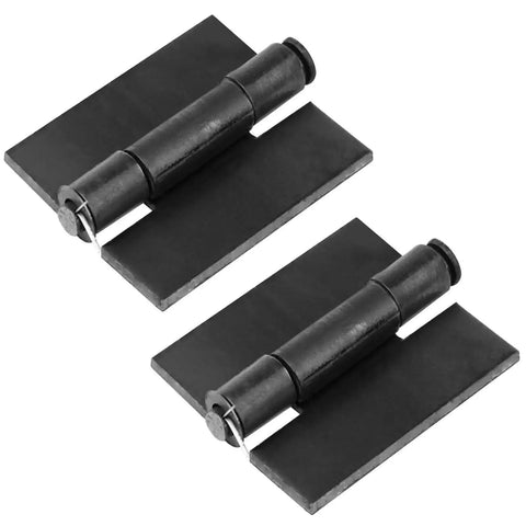 Beefy Two Pack Heavy Duty Weldable Steel Hinges Seven And A Quarter Inch By Six And A Half Inch, black carbon steel, 550 lb capacity