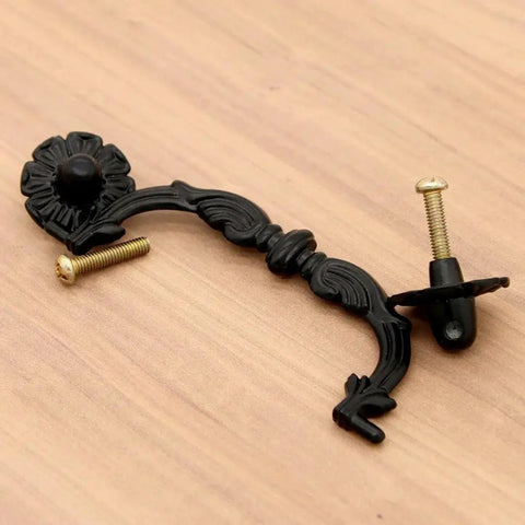 Six Pcs Vintage Black Drawer Pulls Handles Metal Bail Pulls For Cabinets And Furniture Durable Zinc Alloy With Anti Rust Finish