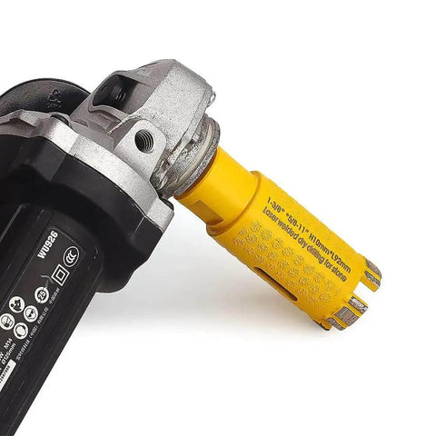 Diamond Core Drill Bits For Stone And Granite With Turbo Segment Casaverde attached to power drill