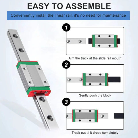 Installation process of 350mm MGN9 Linear Rail Guide With MGN9H Carriage Block for DIY 3D Printer, H Type Mini Rail System