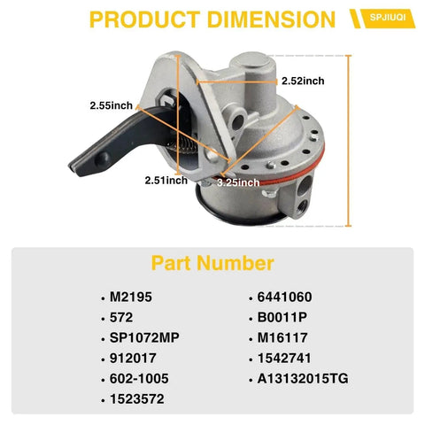 Beefy Mechanical Fuel Pump For Jeep CJ5 CJ5A CJ6 CJ6A Dispatcher Jeepster Commando Willys DJ3 DJ5 DJ6 Two Point Two Liter Inline Four