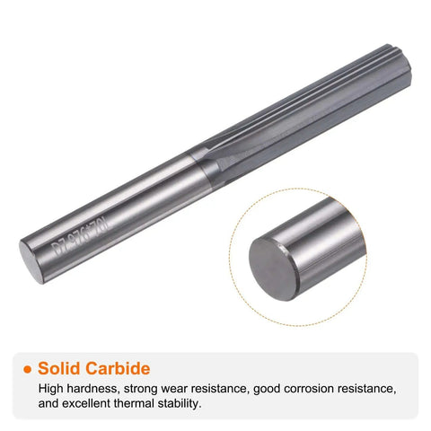 Pro Grade Carbide Chucking Reamer 0.314 Inch Diameter Straight Flute With Straight Shank 70mm OAL Cutting Diameter