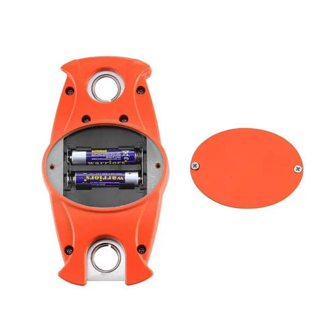 Back view of the Orange Beefy Industrial Digital Scale 300 Kg 600 Lb SF-918 battery compartment with cover removed.